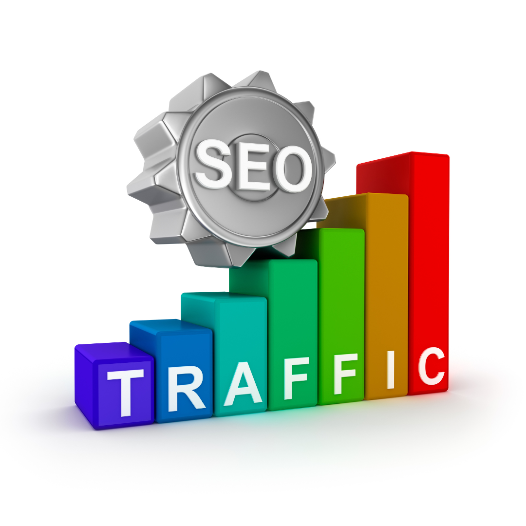 colorful graph depicting SEO and traffic