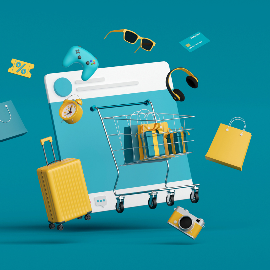 a 3D rendering of a BigCommerce website concept