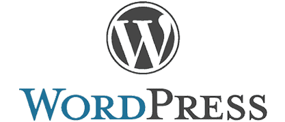 WordPress wordmark with circle “W” emblem. WordPress wordmark with circle “W” emblem.