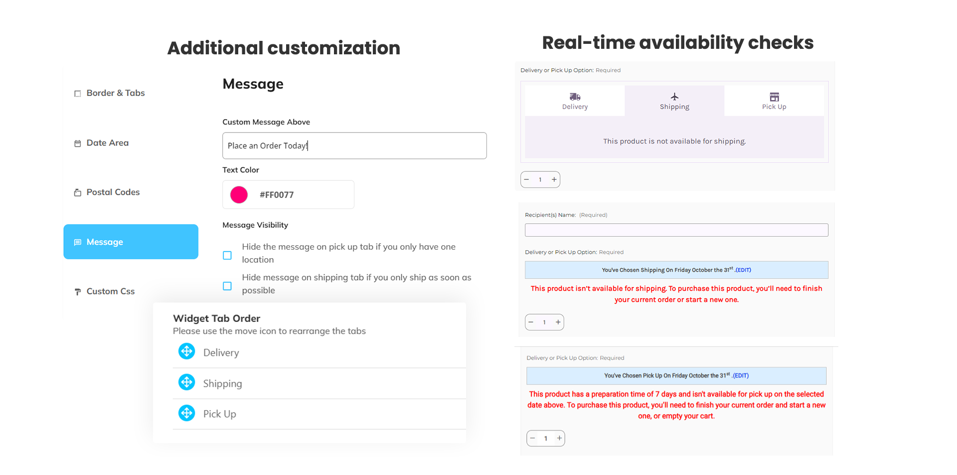 eLocal Apps interface, showcasing app settings for widget customization and real-time checks.