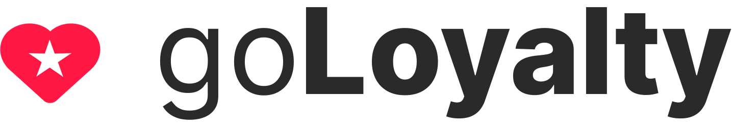 goLoyalty logo with red heart icon and white star on the left, followed by bold black wordmark ‘goLoyalty’.