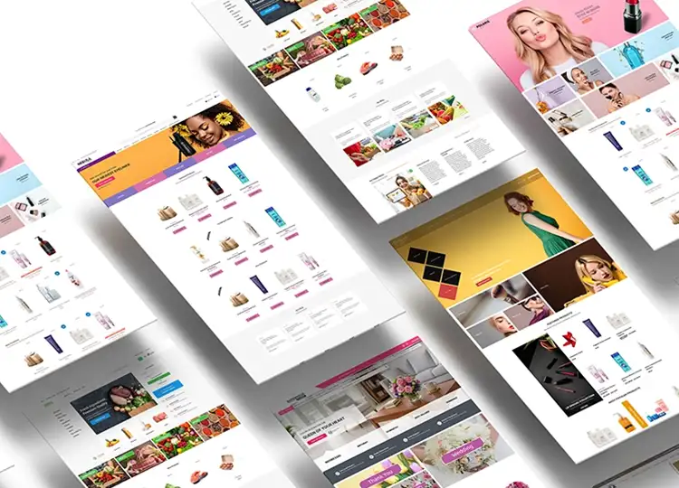 Epic Complete themes thumbnail displaying multiple eCommerce website layouts and storefront designs. Epic Complete themes thumbnail displaying multiple eCommerce website layouts and storefront designs.